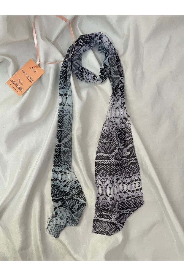 Multicolored Snake Pattern Scarf - 3