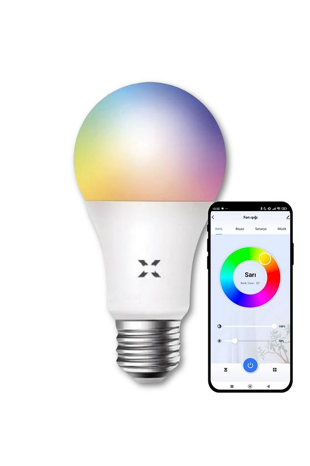 Akıllı Rgb Led Ampul 9w Mobil App Kontrol Sesli Komut Wi-fi Zamanlayıcılı Aydınlatma X7021 - 1