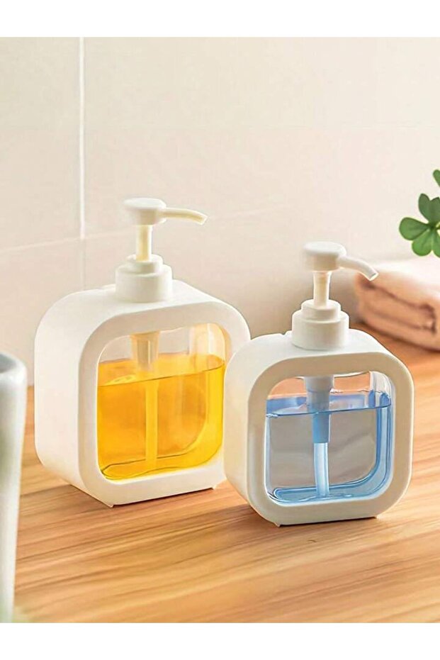 Clear Soap Dispenser 350ml,Refillable Lotion Shampoo Body Wash Holder,1895
