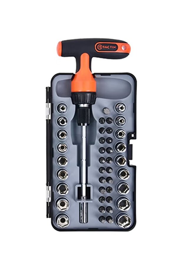 طقم مفكات براغي متعددة الرؤوس بمقبض على شكل حرف T، ٤٣ قطعة. أداء دقيق، رؤوس Cr-v متينة - 1