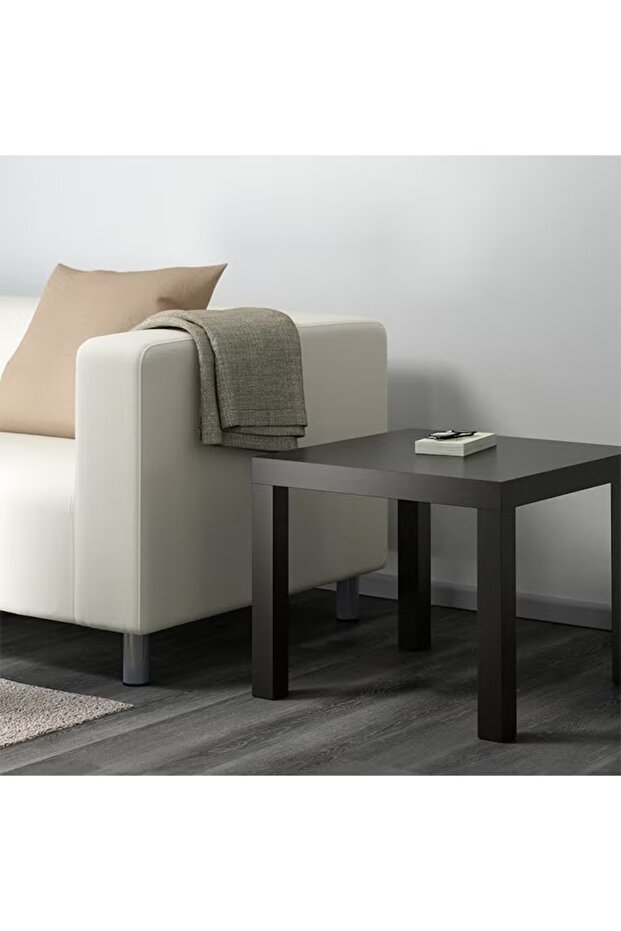 Lack Side Table Brown 55x55cm - 3
