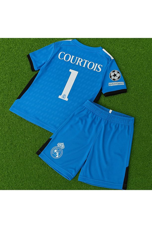 Real Madrid 2022/23 Sezonu Thibaut Courtois Kaleci Çocuk Forması - 1