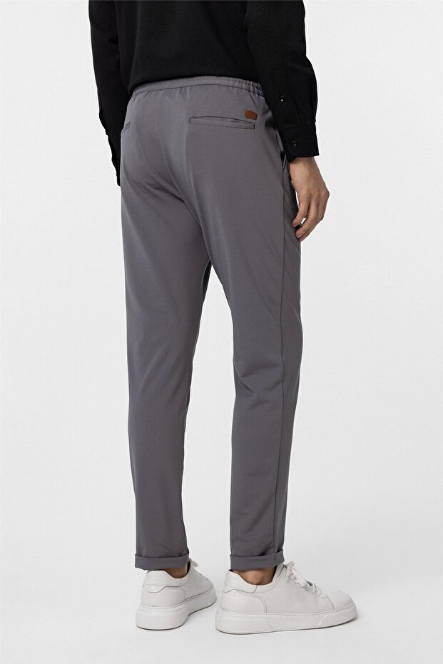 Antrasit Slim Fit Düz Jogger Pantolon - 6