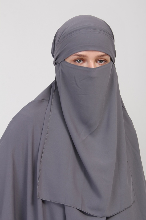 طقم عباية - طقم مكون من 3 قطع - طقم وشاح وحزام بأكمام مكشكشة