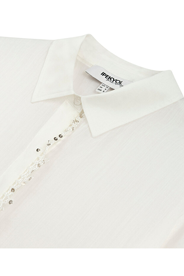 İşlemeli keten tunik - 4