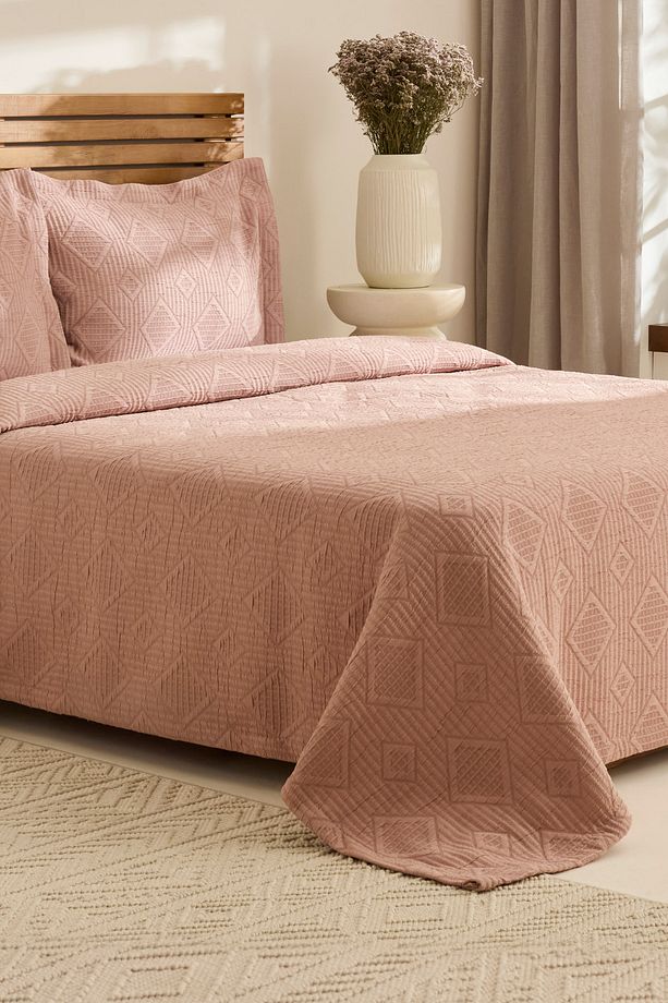 Serenty Çift Kişilik Yatak Örtüsü Takımı Rose - 2