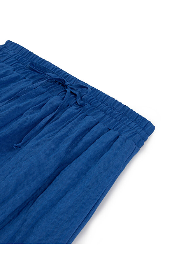 Kırışık efektli elastik bel şort - 4