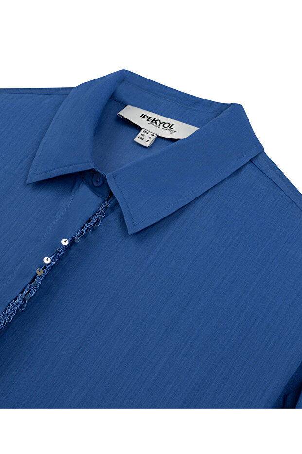 İşlemeli keten tunik - 4