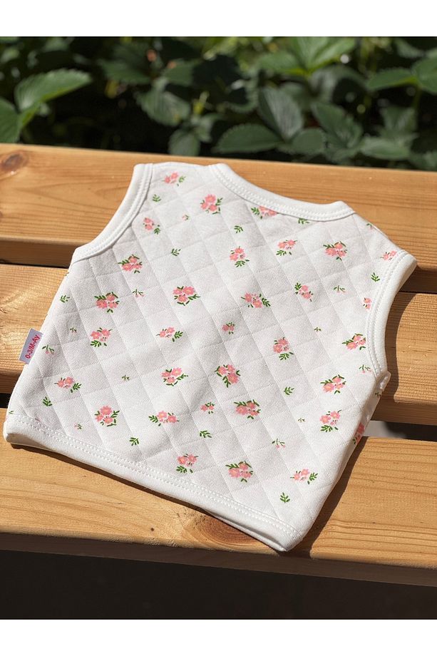 Çiçekli Kapitone Bebek Yelek - 5