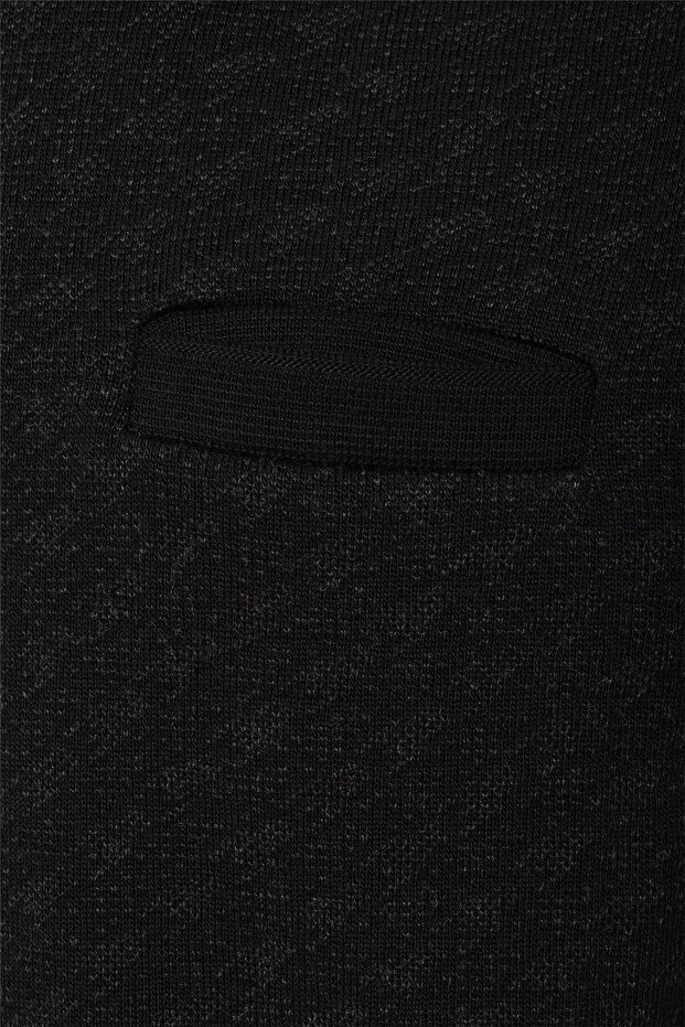 Siyah Regular Desenli Polo Yaka Triko - 2