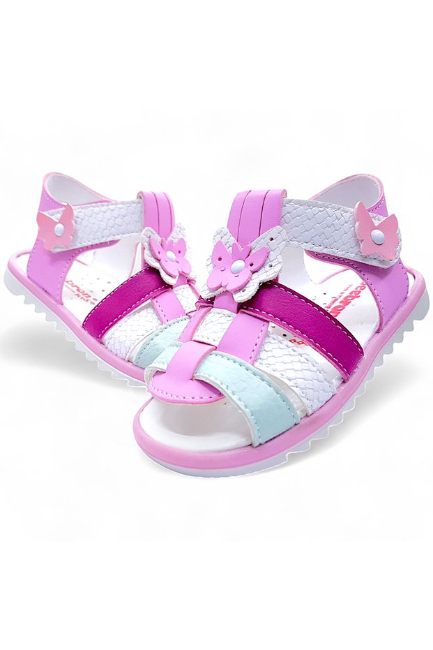 Orthopedic Girl First Step Baby and Kids Sandals Butterfly Series Pink Fuchsia Green Klb2415