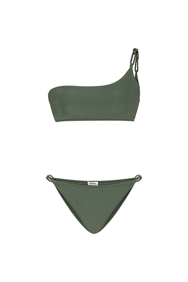 Asimetrik kol bikini seti - 3