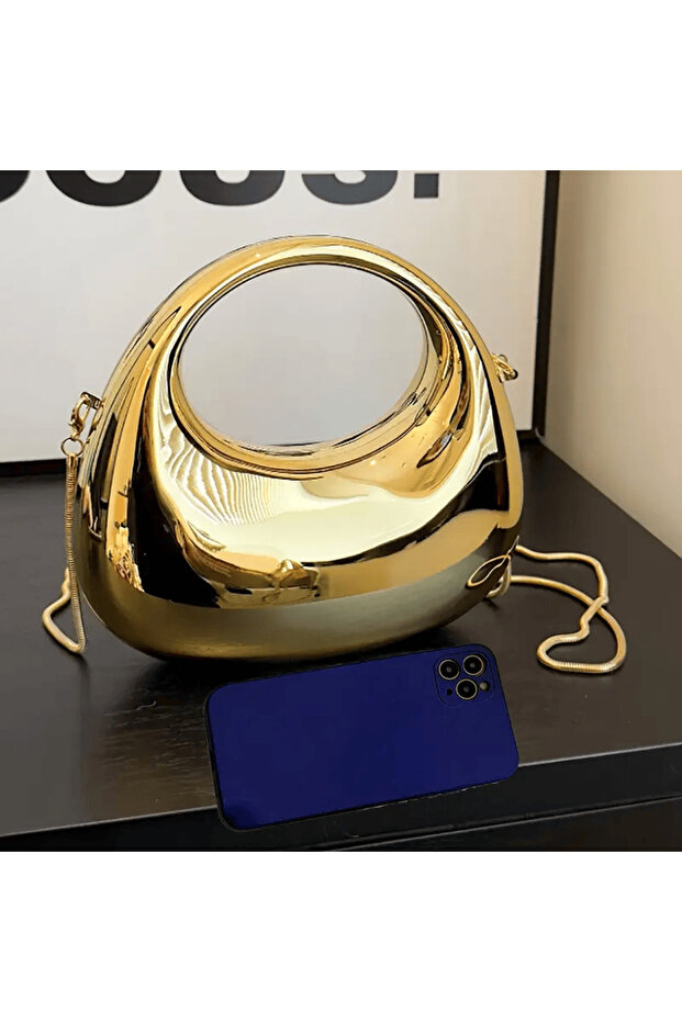 Acrylic Crescent Gold Bag Imported