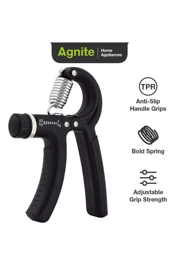 Agnite Er021 Adjustable Hand Grip Strengthener – 5-60Kg Resistance Trainer With Anti-Slip Han