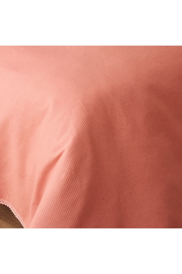 Feel %100 Pamuk Tek Kişilik Waffle Pike Gül Kurusu(150x220 cm) - 5