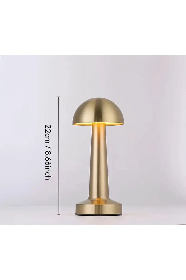 Dokunmatik - Şarjlı 3 Renkli Mantar LED Lamba (Gold) - Dekoratif Gece Lambası - 3