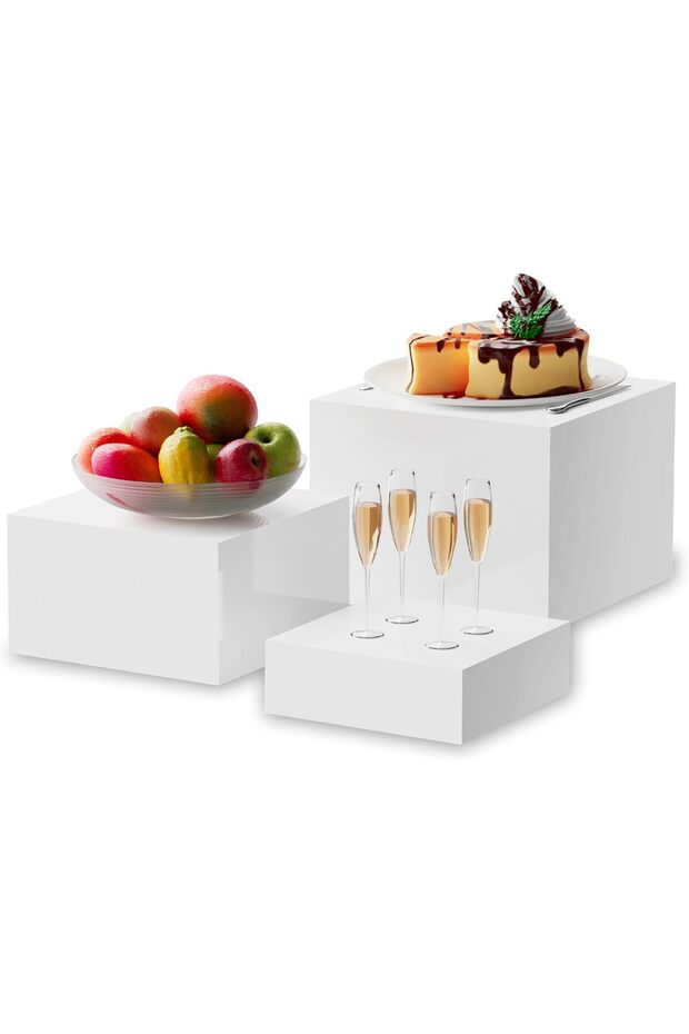3PCS Buffet Risers, Food Risers for Buffet Table, Display Stand Shelf for Catering Dessert