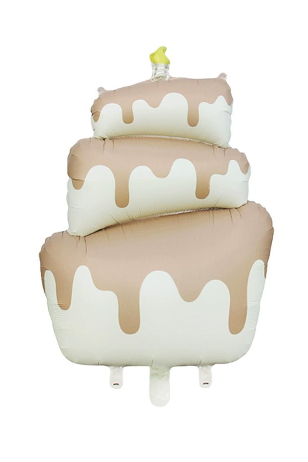 Retro Cream Colored 3 Layer Age Cake Foil Balloon 56X96 cm