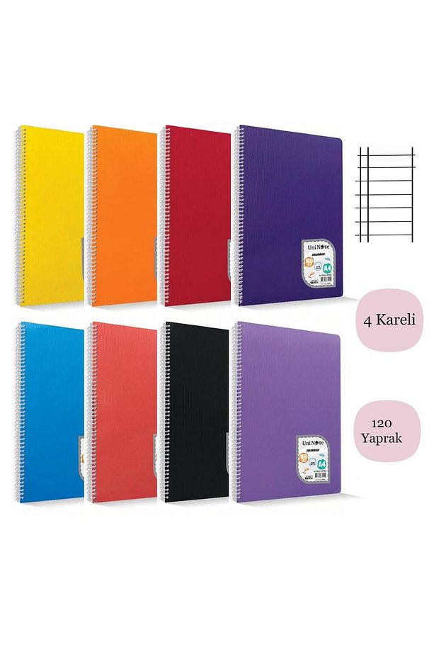 Çınar Colormaxi A4 120 Yaprak Plastik Kapak Spiralli Defter Çizgili 4 Adet - 1