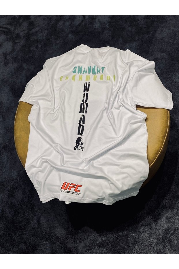 Ufc Shavkat Rakhmonov 100% Cotton Relax Fit Crew Neck White Tshirt