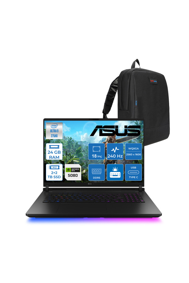 RogStrix 18 U9 275HX 24GB 2TB SSD+2TB SSD 16GB/RTX5080 18" 2.5K 3Ms 1200Nits FDOS WSA129F06+ZETTACNT - 1
