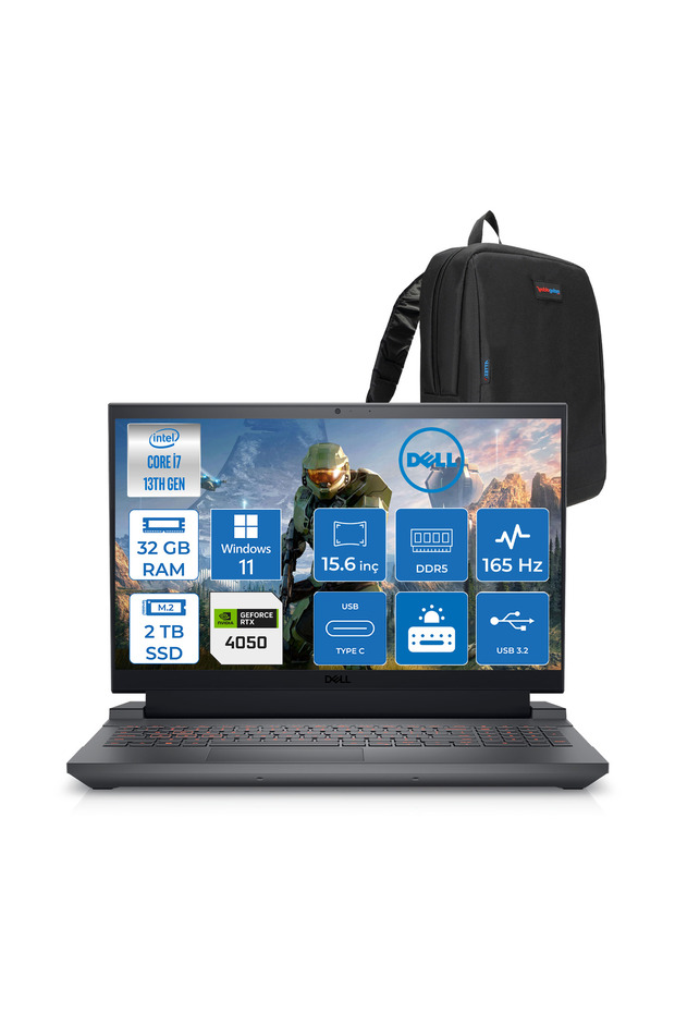 G15 5530 I7 13650HX 32GB 2tb SSD W11P RTX4050 6GB 140W 15.6" FHD 165HZ 3MS G155530010UP11+ZETTACNT - 1