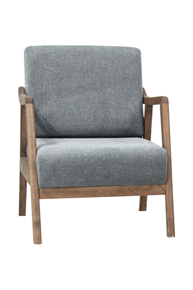 Favela Bohem Çay Seti Ceviz Ahşap, Gri (1 ADET İKİLİ BERJER 2 ADET TEKLİ BERJER) - 5