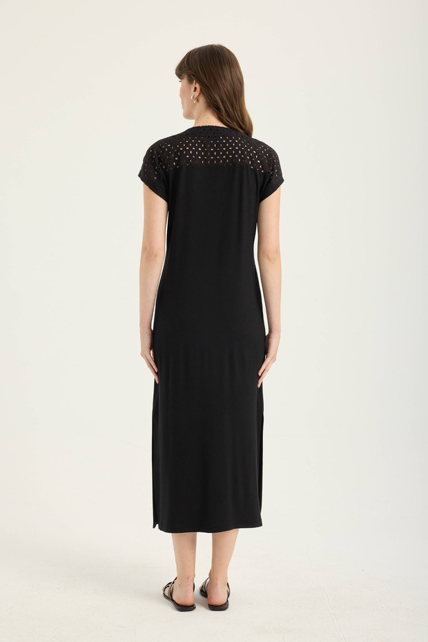 Brode Dantelli Örme Elbise - 4