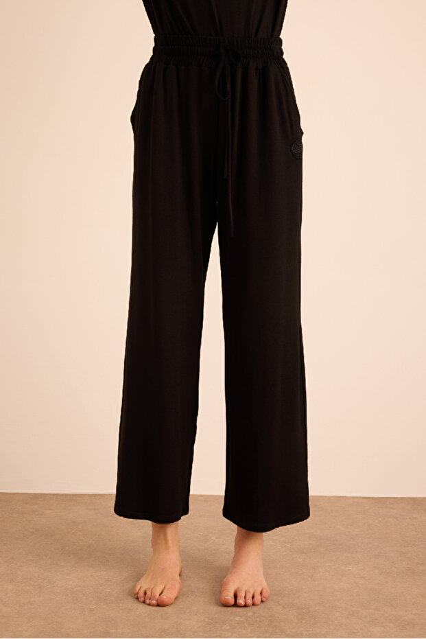 Koza Nakış Logolu Basic Viscon Örme Eşofman Altı - 5