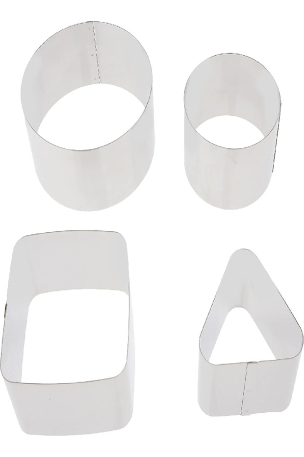 Chef Food Shaping Moulds, Silver, Stainless Steel, 3 Pcs Set