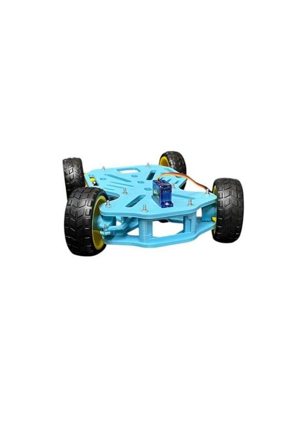 Arduino Uyumlu Ön Tekerleri Dönebilen 4WD Robot Araba Platform Kiti Seti Monte - 2