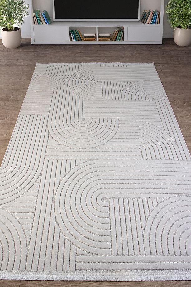 Beyaz Ekru Sisal Salon Oturma Çocuk Odası Dokuma Makine Halısı Mutfak Hasır Yolluk Bukle Loop - 1