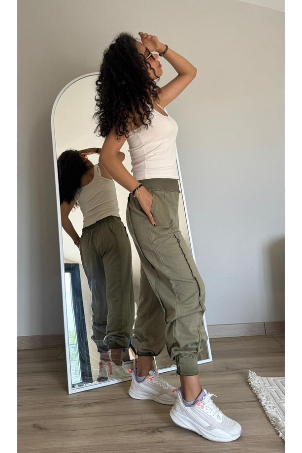 Şalvar Model Yıkamalı Jogger Pantolon - 5