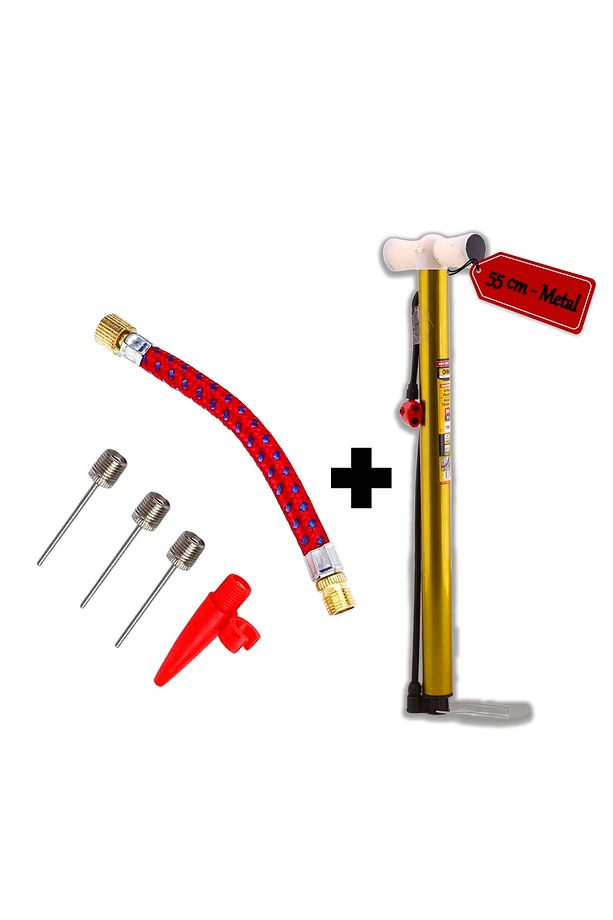 Bisiklet Pompası 6'lı Uç Seti El Tipi Ayak Tutamaklı Metal Borulu Top Lastik Şambrel Şişirme Uçlu - 6