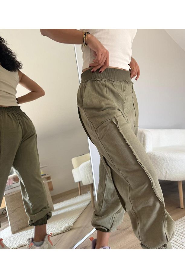 Şalvar Model Yıkamalı Jogger Pantolon - 6