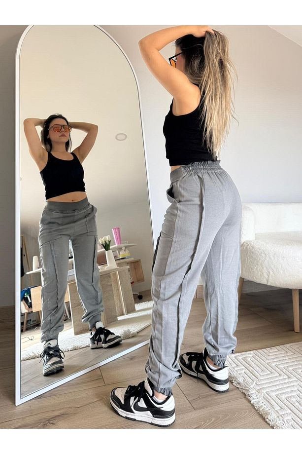 Şalvar Model Yıkamalı Jogger Pantolon - 1