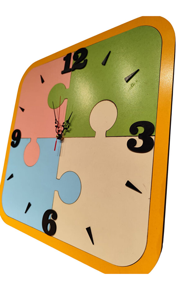 Puzzletime |   Colorful Mdf Wall Clock - 2