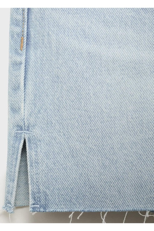 Paçaları dikişsiz denim şort - 6