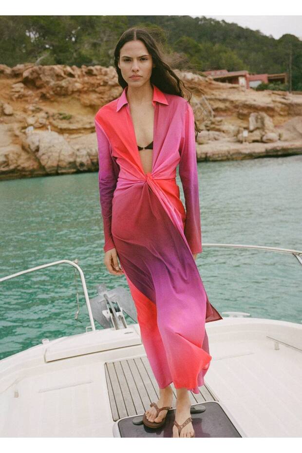 Pamuklu batik elbise - 2