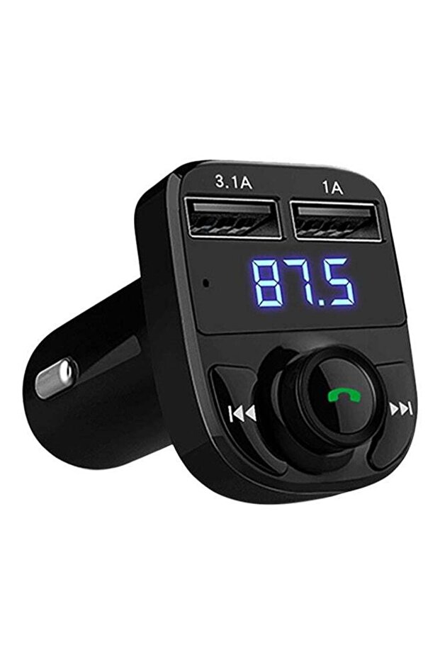 شاحن سيارة USB ومشغل MP3 باللون الأسود