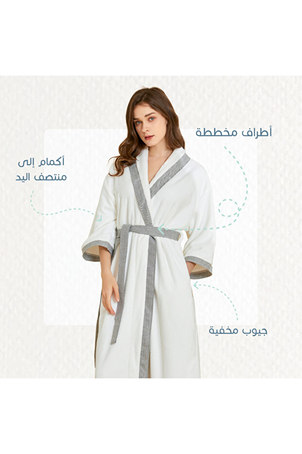 Royal white rustic bathrobe - 4