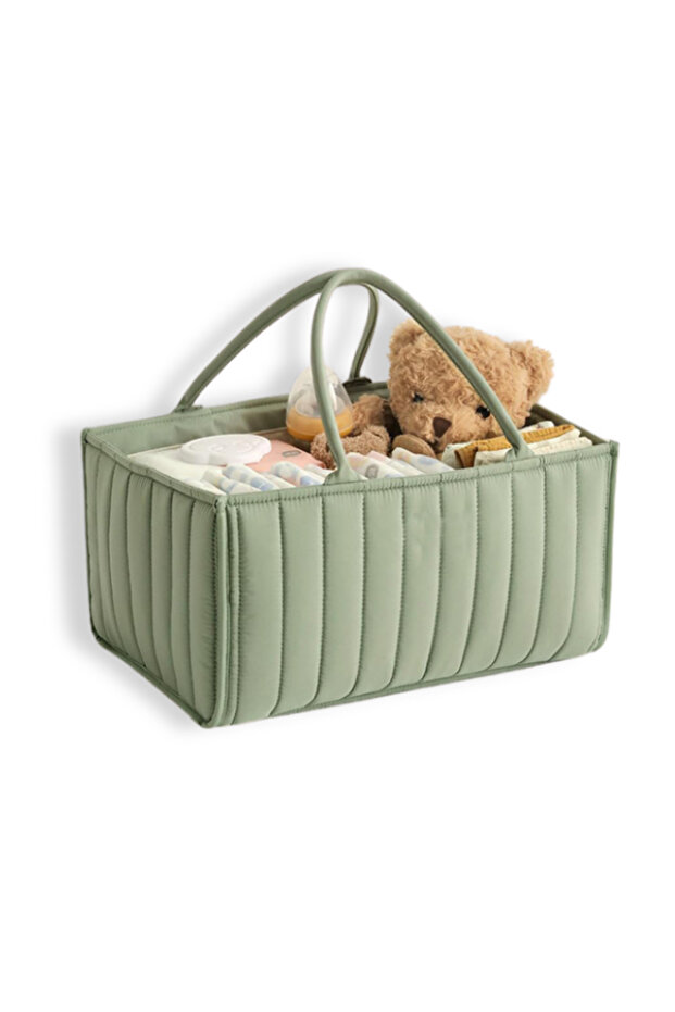 Baby Diaper Caddy Organiser, Removable Dividers, Portable Storage Basket
