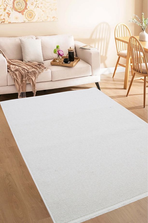 Beyaz İskandinav Bukleli Yumuşak Modern Minimalist Salon Koridor Mutfak Çocuk Oturma Odası Halısı - 4