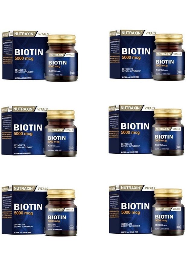 Biotin 5000 Mcg 30 Tablets 6 Pieces