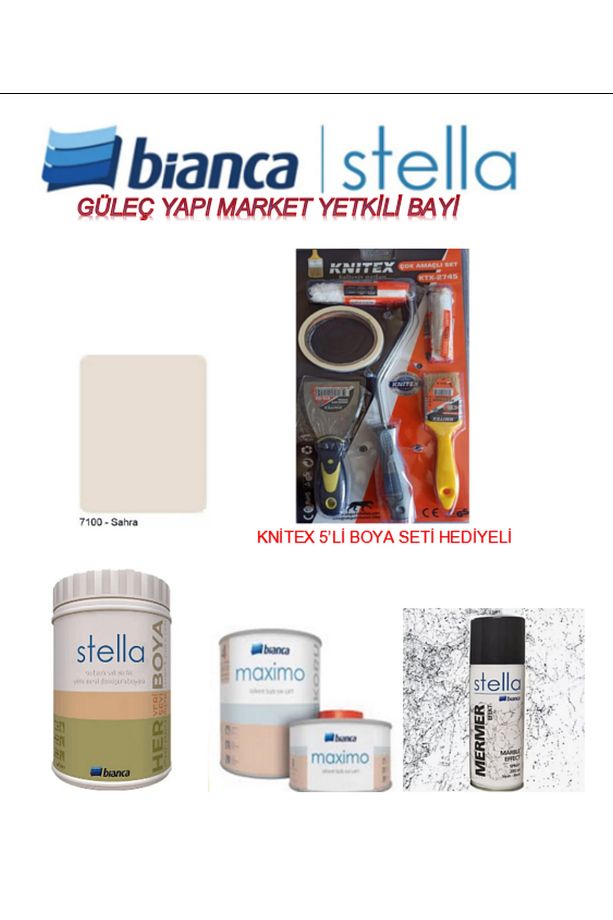 Stella Set "mutfak - Tuvalet Banyo - Fayans - Mobilya" Boyamak Için Knitex Boyama Seti Ile Birlikte - 1