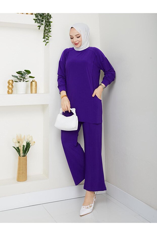 En Güzel Renkleriyle Tunik Çift Cep Detaylı Erva Pantolonlu Takımımız ✨✨ - 3