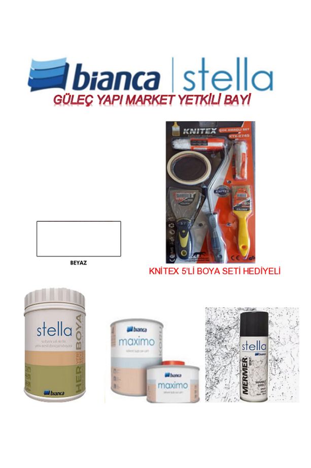 Stella Set "mutfak - Tuvalet Banyo - Fayans - Mobilya" Boyamak Için Knitex Boyama Seti Ile Birlikte - 1