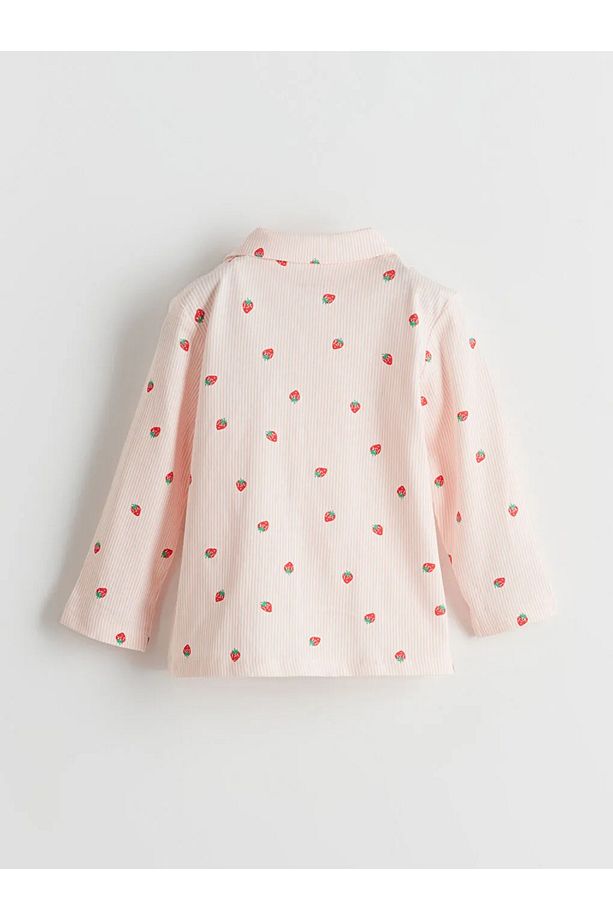 LCW baby Ekru Çilek Baskılı Kız Bebek Pijama Takım - 4