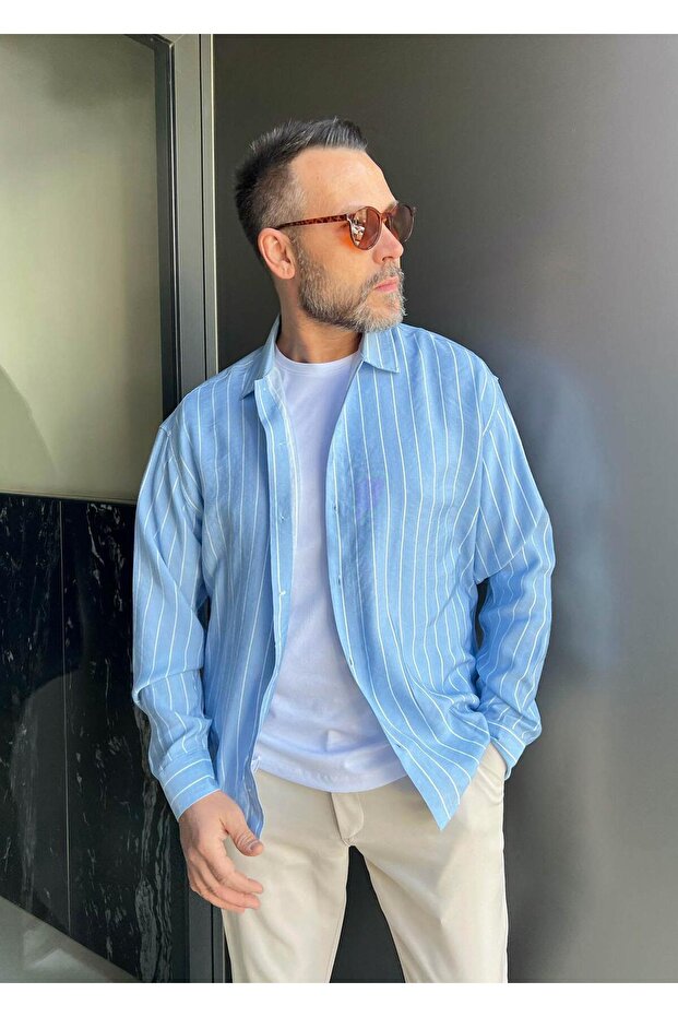 Camden Oversize Gömlek Mavi - 2