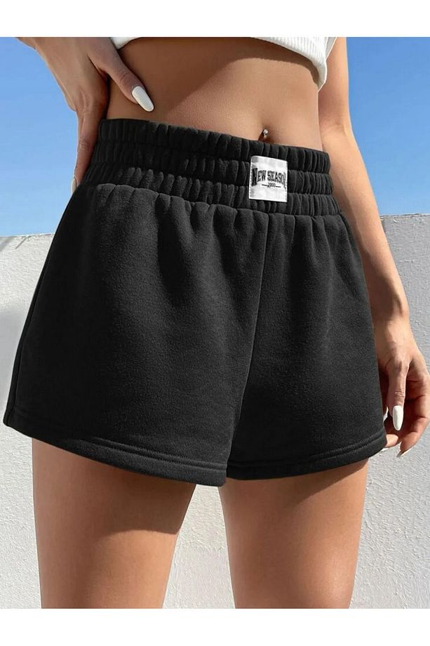 Kadın Mini Şort Penye Düz Basic Şort- Siyah Gri Kahverengi 3'lü Paket Pamuklu Yazlık Kısa Şort - 6